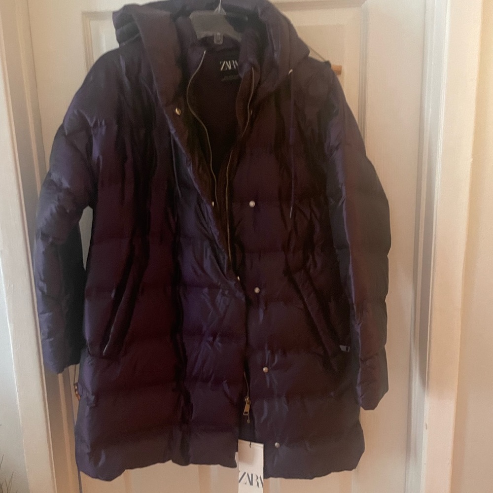Zara purple puffer coat jacket - Picture 6 of 7